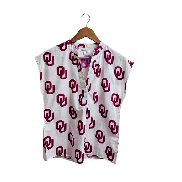 Stewart Simmons OU Women’s Team Button‑Up Top XS • University of Oklahoma Print - Picture 11 of 16